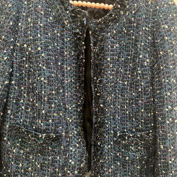 Tory Burch Navy Tweed Blazer - Picture 3 of 7